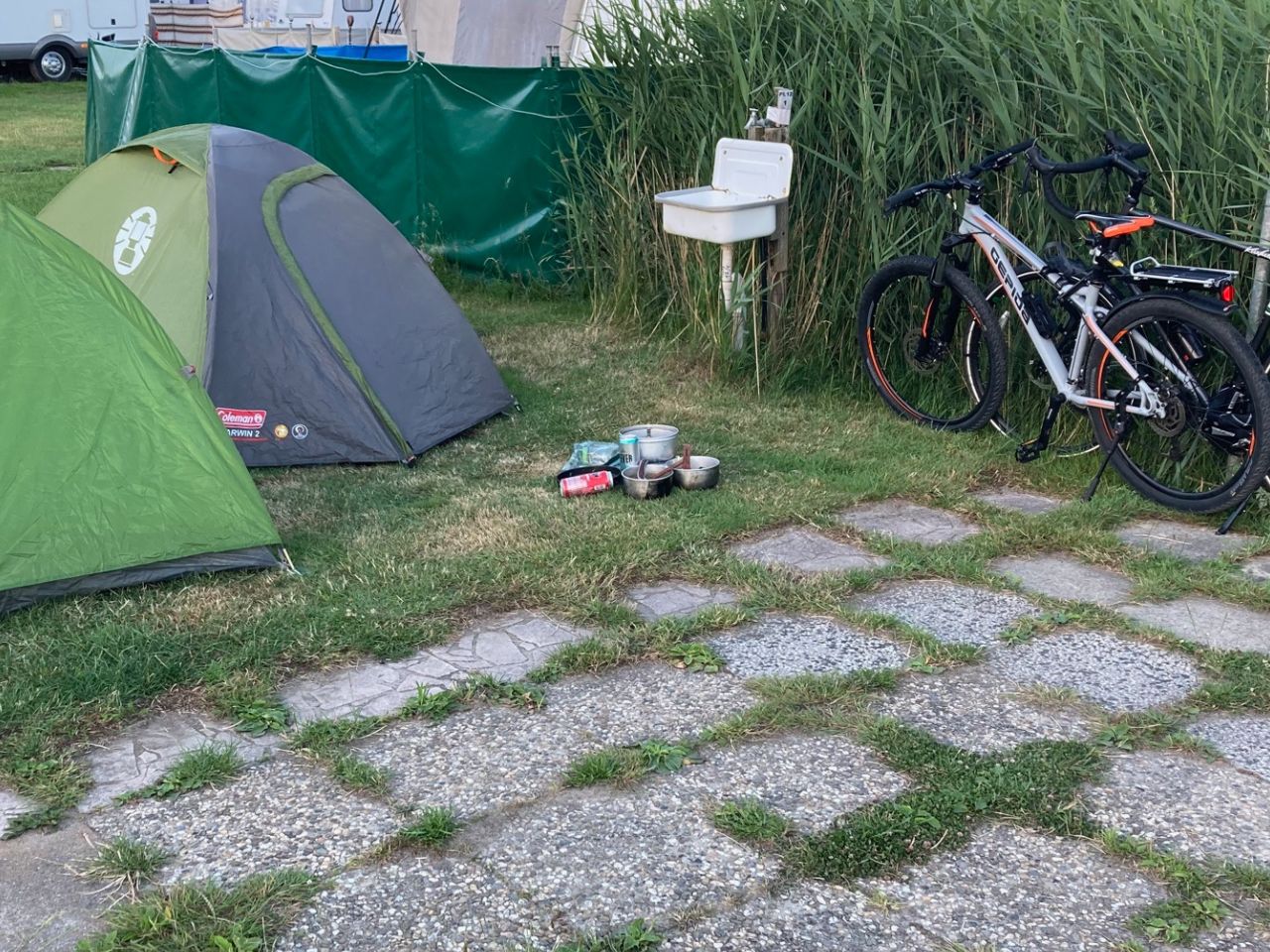 Fahrrad und Camping